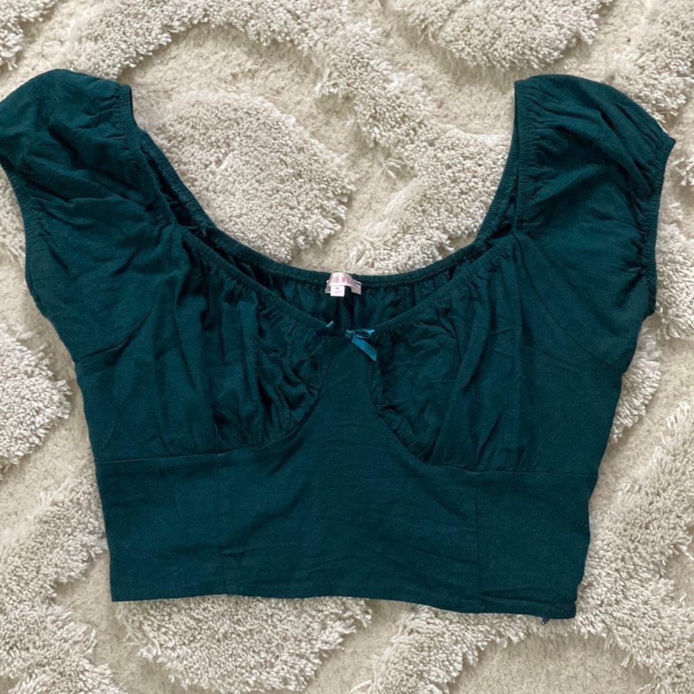 Dark green cropped bodice top